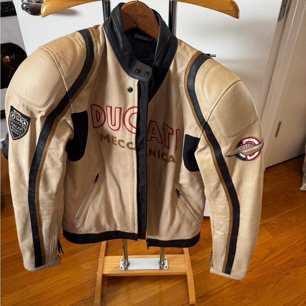 Ducati Beige and Black Bomber Jacket